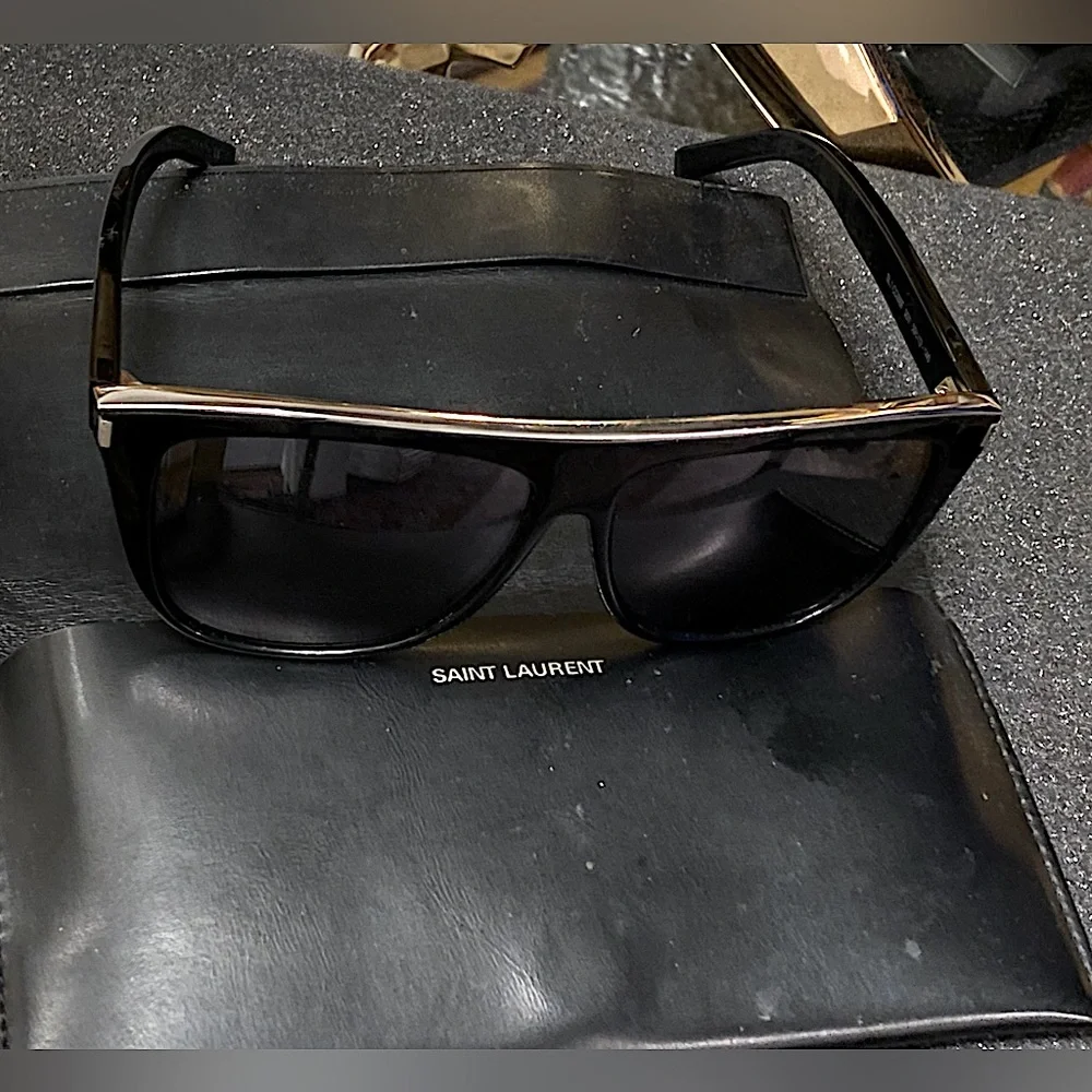 Saint Laurent Eyewear metallic bar sunglasses